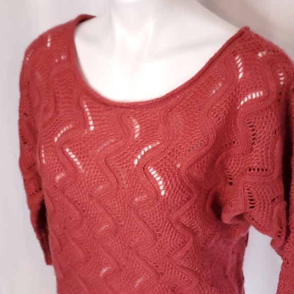 Lauren Conrad Open Knit Sweater Dark pink - Picture 5 of 5